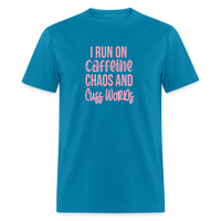 Load image into Gallery viewer, Caffeine, Chaos &amp; Cuss Words: Bold &amp; Cheeky Daily Grind Tee - turquoise
