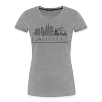 Load image into Gallery viewer, Customizable &#39;Nashville Skyline&quot; Girl&#39;s Trip Premium Organic T-Shirt - heather gray
