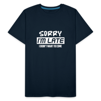 Load image into Gallery viewer, &quot;Sorry I&#39;m Late&quot;: Premium Triblend Tee for Fashionably Late Humor Enthusiasts - deep navy
