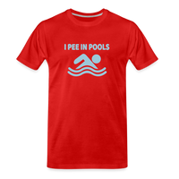 Load image into Gallery viewer, Poolside Confessions: Humorously Honest Swim Tee Premium Organic T-Shirt - red
