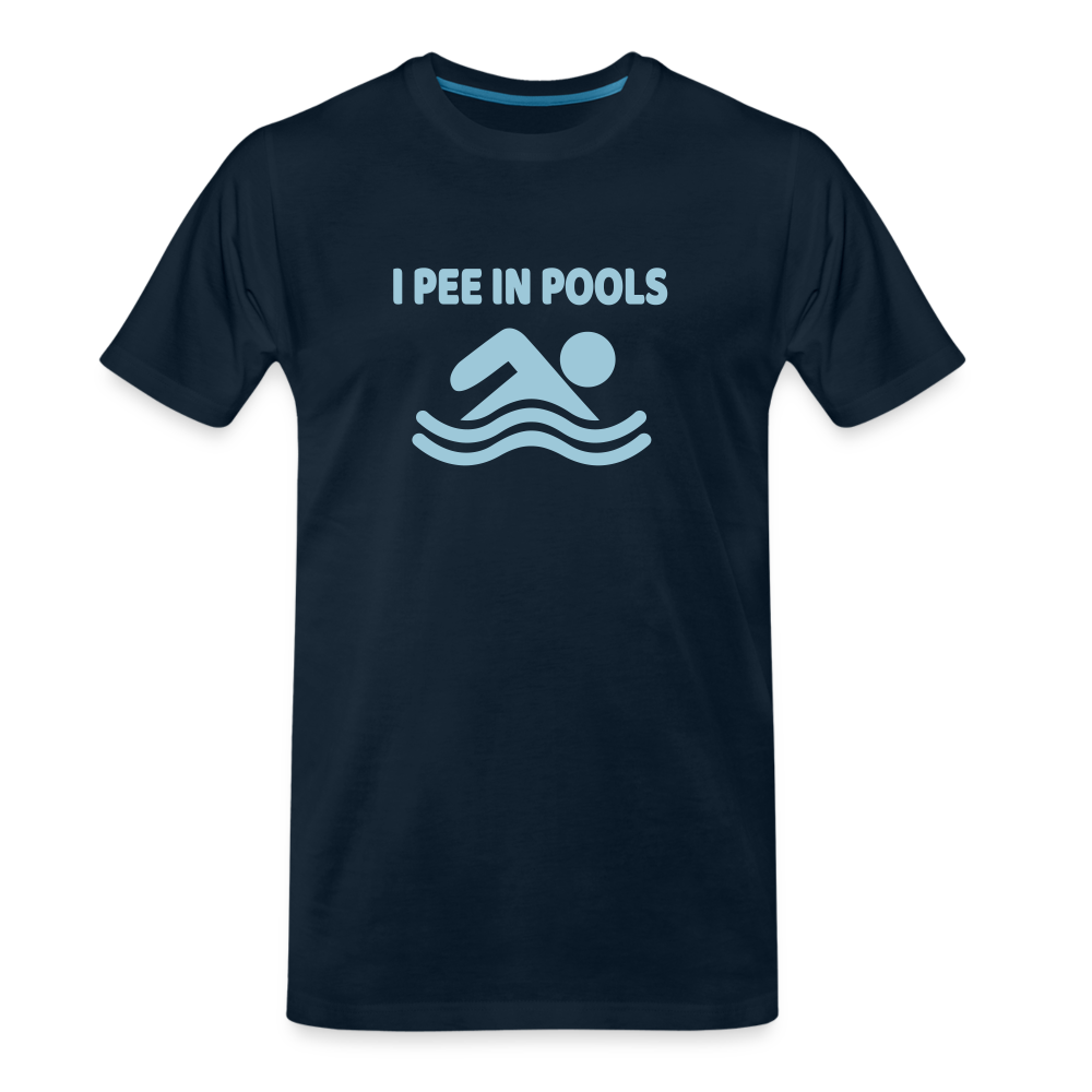 Poolside Confessions: Humorously Honest Swim Tee Premium Organic T-Shirt - deep navy