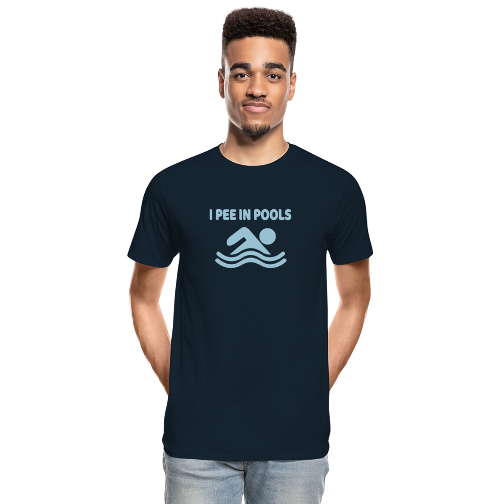 Poolside Confessions: Humorously Honest Swim Tee Premium Organic T-Shirt - deep navy