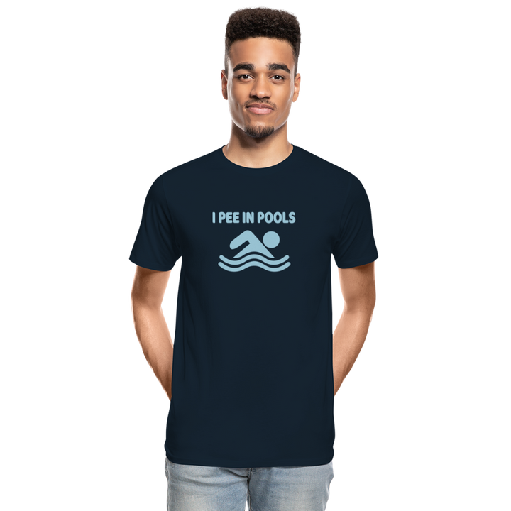 Poolside Confessions: Humorously Honest Swim Tee Premium Organic T-Shirt - deep navy