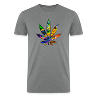 Load image into Gallery viewer, Kaleidoscope Rainbow Leaf: Organic Tri-Blend Multicolor Cannabis Tee - heather gray
