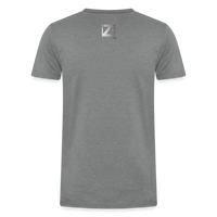 Load image into Gallery viewer, Kaleidoscope Purple Leaf: Organic Tri-Blend Multicolor Cannabis Tee - heather gray
