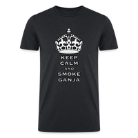 Load image into Gallery viewer, Tranquil High: Keep Calm and Smoke Ganja Tee by iZoot.com - heather black

