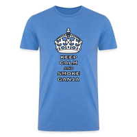 Load image into Gallery viewer, Tranquil High: Keep Calm and Smoke Ganja Tee by iZoot.com -  heather blue
