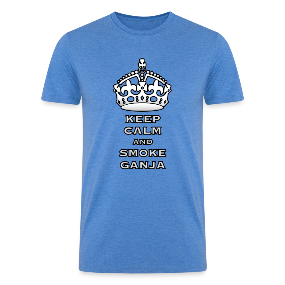 Tranquil High: Keep Calm and Smoke Ganja Tee by iZoot.com -  heather blue