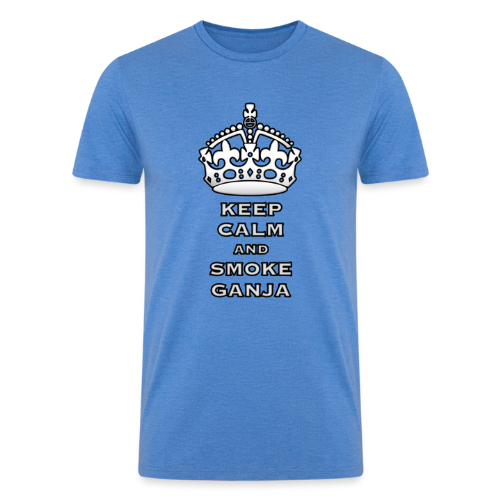 Tranquil High: Keep Calm and Smoke Ganja Tee by iZoot.com -  heather blue