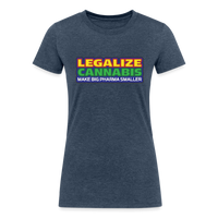 Load image into Gallery viewer, Pharma Shrinker: Legalize Cannabis Tee by iZoot.com (Women&#39;s Fit) - heather navy
