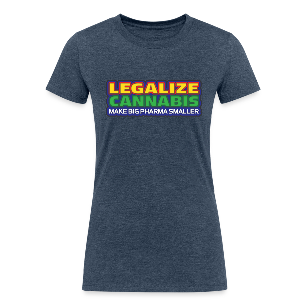 Pharma Shrinker: Legalize Cannabis Tee by iZoot.com (Women's Fit) - heather navy