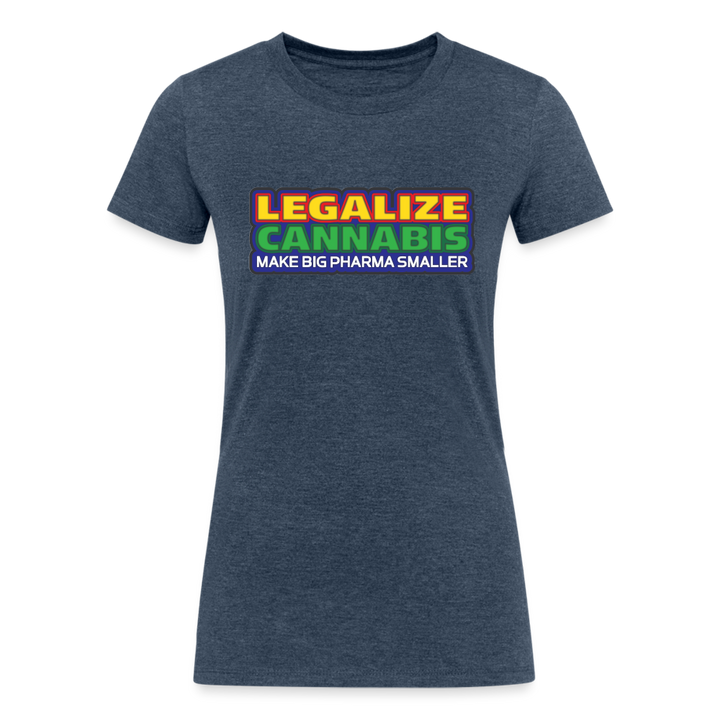 Pharma Shrinker: Legalize Cannabis Tee by iZoot.com (Women's Fit) - heather navy