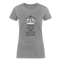 Load image into Gallery viewer, Tranquil High: Keep Calm and Smoke Ganja Tee by iZoot.com (Women&#39;s Fit) - heather gray
