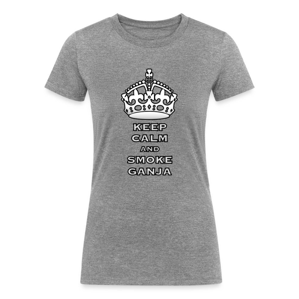 Tranquil High: Keep Calm and Smoke Ganja Tee by iZoot.com (Women's Fit) - heather gray