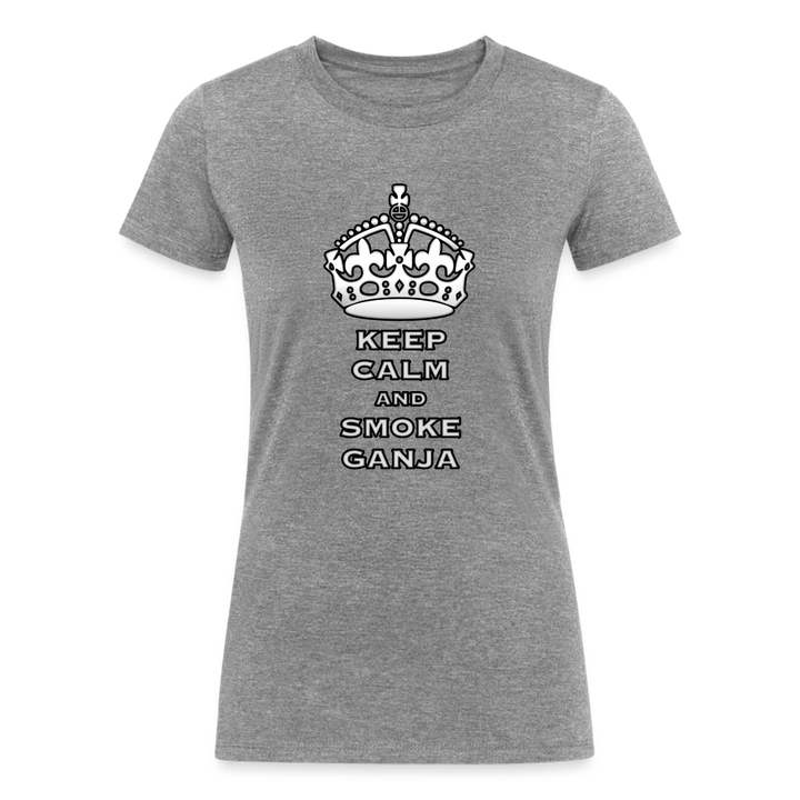 Tranquil High: Keep Calm and Smoke Ganja Tee by iZoot.com (Women's Fit) - heather gray