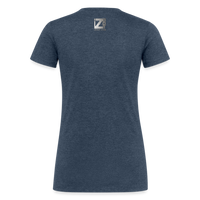 Load image into Gallery viewer, Kaleidoscope Red Leaf: Organic Tri-Blend Multicolor Cannabis Tee (Women&#39;s Fit) - heather navy
