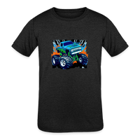 Load image into Gallery viewer, Monster Truck Mania: Tri-Blend Turbo Tee for Kids - heather black
