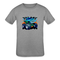 Load image into Gallery viewer, Monster Truck Mania: Tri-Blend Turbo Tee for Kids - heather grey
