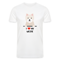 Load image into Gallery viewer, &quot;Westie Love: Pawsitively Smitten&quot; Tri-Blend Unisex T-Shirt - white
