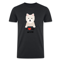 Load image into Gallery viewer, &quot;Westie Love: Pawsitively Smitten&quot; Tri-Blend Unisex T-Shirt - heather black
