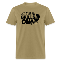 Load image into Gallery viewer, Ignite the Sizzle: I Turn Grills On - Fun BBQ Enthusiast T-Shirt - khaki
