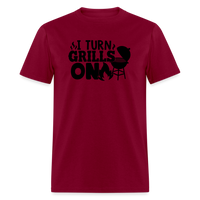 Load image into Gallery viewer, Ignite the Sizzle: I Turn Grills On - Fun BBQ Enthusiast T-Shirt - burgundy
