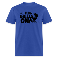 Load image into Gallery viewer, Ignite the Sizzle: I Turn Grills On - Fun BBQ Enthusiast T-Shirt - royal blue
