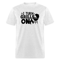 Load image into Gallery viewer, Ignite the Sizzle: I Turn Grills On - Fun BBQ Enthusiast T-Shirt - light heather gray
